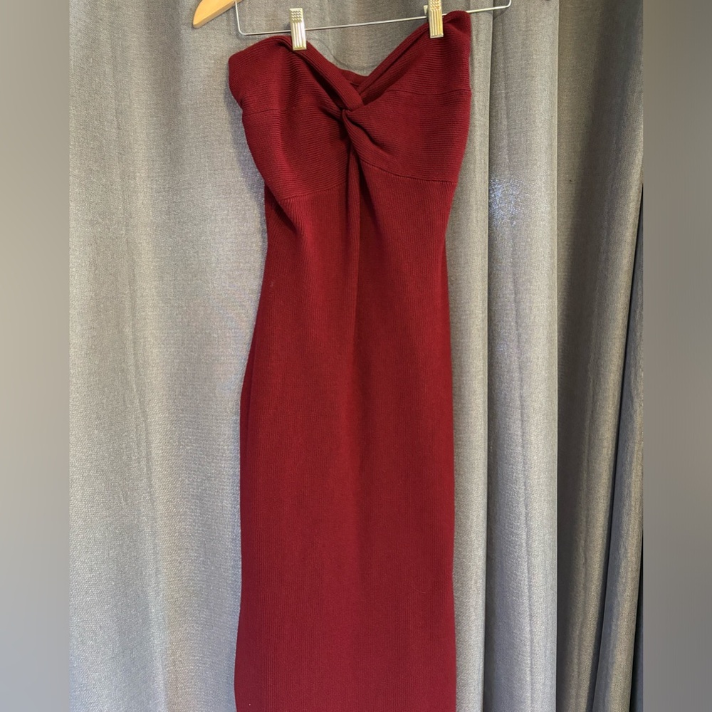 Strapless sweater dress
